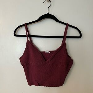 Cotton On Maroon Ribbed Tank Top